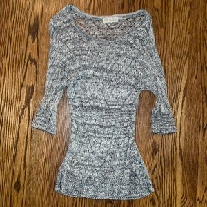 Grey Knit 3/4 Length Top